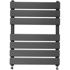 Warmehaus - Flat Panel Anthracite Bathroom Heated Towel Rail Ladder Radiator Warmer 650x500mm