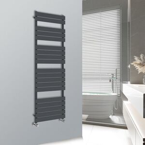 Warmehaus - Flat Panel Anthracite Bathroom Heated Towel Rail Ladder Radiator Warmer 1800x600mm