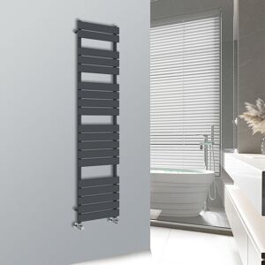 Warmehaus - Flat Panel Anthracite Bathroom Heated Towel Rail Ladder Radiator Warmer 1800x450mm