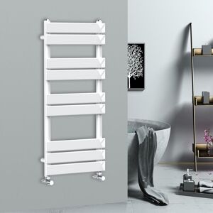 Warmehaus - Flat Panel Bathroom Heated Towel Rail Radiator Ladder White 1000x450mm