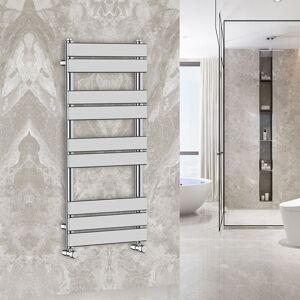 Warmehaus - Flat Panel Bathroom Heated Towel Rail Radiator Ladder Chrome 1000x450mm