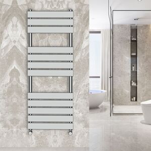 WarmeHaus Flat Panel Bathroom Heated Towel Rail Radiator Ladder Chrome 1200x450mm