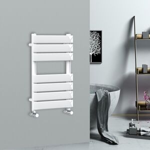 Warmehaus - Flat Panel Bathroom Heated Towel Rail Radiator Ladder White 650x400mm