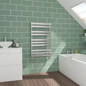 WARMEHAUS Flat Panel Chrome Towel Radiator Bathroom Heated Rail 1000x600mm