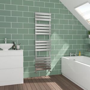Warmehaus - Flat Panel Chrome Towel Radiator Bathroom Heated Rail 1600x450mm