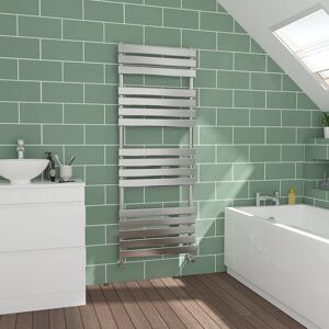 Warmehaus - Flat Panel Chrome Towel Radiator Bathroom Heated Rail 1600x600mm