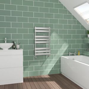 Warmehaus - Flat Panel Chrome Towel Radiator Bathroom Heated Warmer 800x450mm