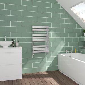 Warmehaus - Flat Panel Chrome Towel Radiator Bathroom Heated Warmer 800x500mm