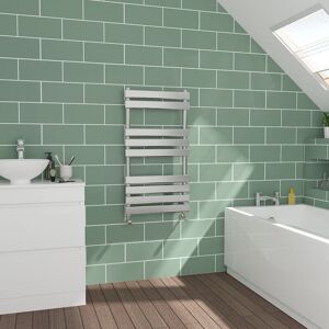 Warmehaus - Flat Panel Chrome Towel Radiator Bathroom Heated Warmer 950x500mm