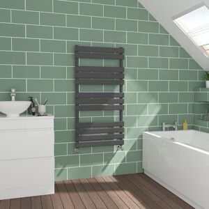 Warmehaus - Flat Panel Sand Grey Bathroom Heated Towel Radiator 1200x600mm