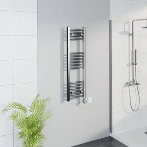 Warmehaus - WiFi Thermostatic Curved Towel Rail Timer Chrome 1000x300mm