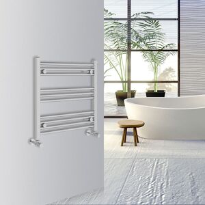 Warmehaus - Straight Bathroom Heated Towel Rail Warmer Radiator Central Heating 600x600mm Chrome