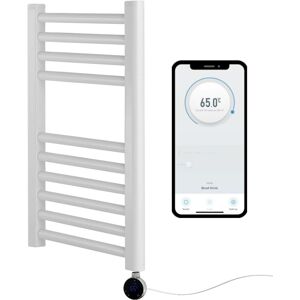 Manissa - York White Electric WiFi Smart Controlled Flat Heated Towel Rail 400mm w x 600mm h
