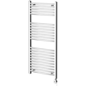 Wholesale Domestic - Columbus Chrome 1200mm x 600mm Curved Digital Thermostatic Electric Heated Towel Rail