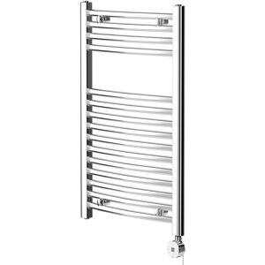 Wholesale Domestic - Columbus Chrome 800mm x 500mm Curved Digital Thermostatic Electric Heated Towel Rail