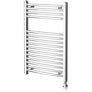 Wholesale Domestic - Columbus Chrome 800mm x 600mm Curved Digital Thermostatic Electric Heated Towel Rail