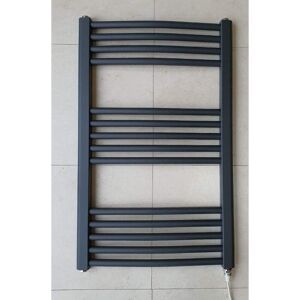 GREENEDHOUSE York 500 x 800mm Anthracite Electric Curved Towel Rail Bathroom Radiator