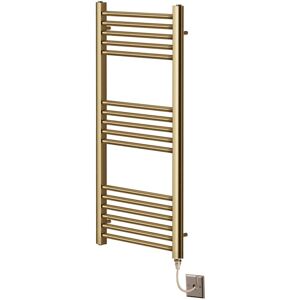 Greenedhouse - York Flat Brushed Brass Electric Towel Rail 500mm Wide x 1000mm High