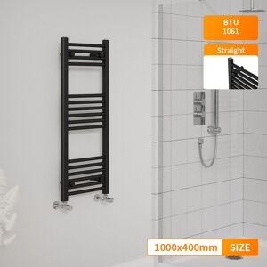 NRG - 1000x400mm Straight Modern Heated Towel Rail Radiator Bathroom Black Ladder Warmer NRG - 1000x400mm Straight Modern Heated Towel Rail Radiator Bathroom Black Ladder Warmer