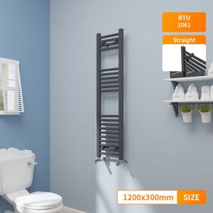 NRG 1200x300mm Straight Modern Heated Towel Rail Radiator Bathroom Anthracite Ladder Warmer NRG 1200x300mm Straight Modern Heated Towel Rail Radiator Bathroom Anthracite Ladder Warmer