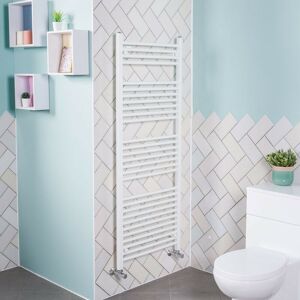 NRG - 1500x600 Straight Central Heating Towel Rail Bathroom Heated Rad Radiator White NRG - 1500x600 Straight Central Heating Towel Rail Bathroom Heated Rad Radiator White