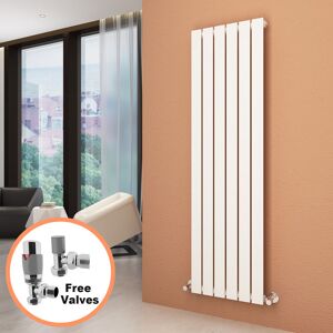 Elegant - 1600 x 452 mm White Vertical Column Radiator Single Flat Panel Designer Bathroom Radiator + Chrome Thermostatic Radiator Valves Elegant - 1600 x 452 mm White Vertical Column Radiator Single Flat Panel Designer Bathroom Radiator + Chrome Thermostatic Radiator Valves