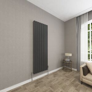 SKY Bathroom 1600x544mm Black Single Flat Panel Radiator Vertical Central Heating Rad SKY Bathroom 1600x544mm Black Single Flat Panel Radiator Vertical Central Heating Rad