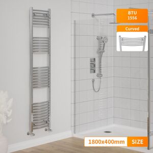 NRG 1800 x 400mm Bathroom Curved Heated Towel Rail Radiator Central Heating Chrome NRG 1800 x 400mm Bathroom Curved Heated Towel Rail Radiator Central Heating Chrome