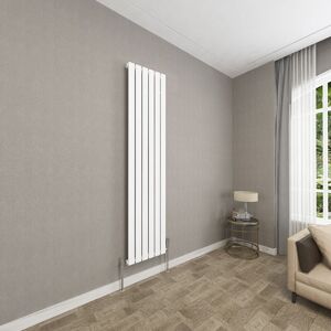 SKY Bathroom 1800x408mm White Single Flat Panel Radiator Vertical Central Heating Rad SKY Bathroom 1800x408mm White Single Flat Panel Radiator Vertical Central Heating Rad