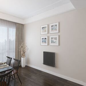 Aica Sanitaire - aica 600x605mm 3 Column Horizontal Anthracite Radiator Central Heating Cast Iron Style Aica Sanitaire - aica 600x605mm 3 Column Horizontal Anthracite Radiator Central Heating Cast Iron Style