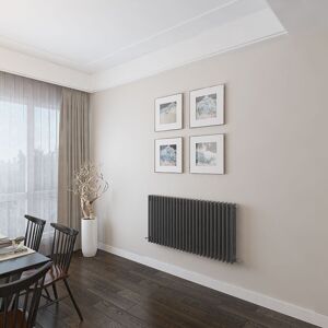 Aica Sanitaire - aica 600x1190mm 3 Column Horizontal Anthracite Radiator Central Heating Cast Iron Style Aica Sanitaire - aica 600x1190mm 3 Column Horizontal Anthracite Radiator Central Heating Cast Iron Style