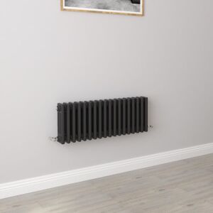 Aica Sanitaire - aica 300x830mm 3 Column Horizontal Black Radiator Central Heating Cast Iron Style Aica Sanitaire - aica 300x830mm 3 Column Horizontal Black Radiator Central Heating Cast Iron Style
