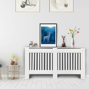 Briefness - Radiator Cover mdf Radiator Shelf, Heating Hide-Out Cover, Modern Cabinet Top, Vertical Slat, White Painted, for Living Room Bedroom Briefness - Radiator Cover mdf Radiator Shelf, Heating Hide-Out Cover, Modern Cabinet Top, Vertical Slat, White Painted, for Living Room Bedroom