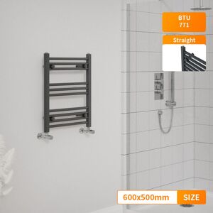 NRG - 600 x 500mm Anthracite Bathroom Straight Heated Towel Rail Ladder Warmer Radiator NRG - 600 x 500mm Anthracite Bathroom Straight Heated Towel Rail Ladder Warmer Radiator