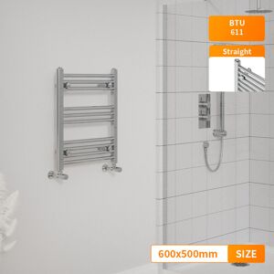 NRG - 600 x 500mm Chrome Bathroom Straight Heated Towel Rail Ladder Warmer Radiator NRG - 600 x 500mm Chrome Bathroom Straight Heated Towel Rail Ladder Warmer Radiator