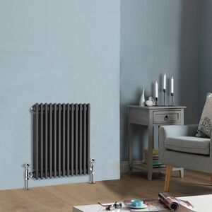 NRG 600 x 605mm Traditional Anthracite Horizontal Cast Iron Style Radiator Triple Column NRG 600 x 605mm Traditional Anthracite Horizontal Cast Iron Style Radiator Triple Column