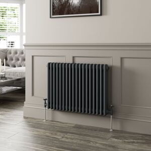 GALIFLO 600 x 830mm Triple Horizontal Traditional Colosseum Anthracite Column Radiator GALIFLO 600 x 830mm Triple Horizontal Traditional Colosseum Anthracite Column Radiator