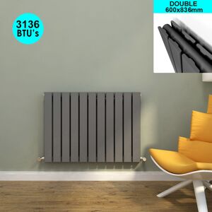 Elegant - 600 x 836 mm Anthracite Column Radiator Horizontal Flat Panel Designer Radiator Double Column Elegant - 600 x 836 mm Anthracite Column Radiator Horizontal Flat Panel Designer Radiator Double Column