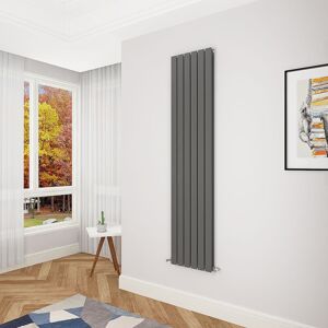 Aica Sanitaire - Acezanble Anthracite Flat Panel Radiator 1800 x 408mm Double Panel Aica Sanitaire - Acezanble Anthracite Flat Panel Radiator 1800 x 408mm Double Panel