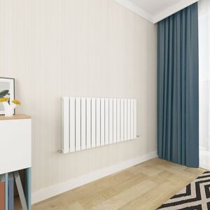 Aica Sanitaire - Acezanble White Flat Panel Radiator 600 x 1156mm Double Panel Aica Sanitaire - Acezanble White Flat Panel Radiator 600 x 1156mm Double Panel