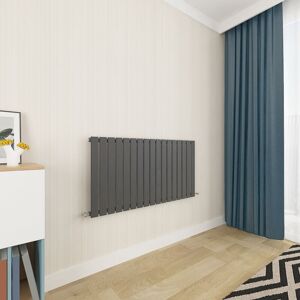 Aica Sanitaire - Acezanble Anthracite Flat Panel Radiator 600 x 1156mm Single Panel Aica Sanitaire - Acezanble Anthracite Flat Panel Radiator 600 x 1156mm Single Panel