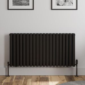 Duratherm - Black Oval Column Designer Radiator Vertical Horizontal 600 x 1200mm Double Panel Duratherm - Black Oval Column Designer Radiator Vertical Horizontal 600 x 1200mm Double Panel