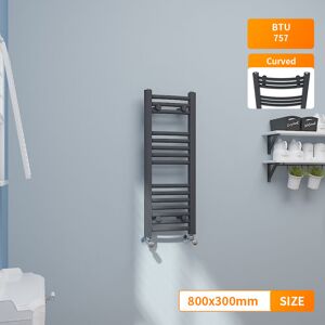 NRG 800x300mm Anthracite Curved Heated Towel Rail Radiator Bathroom Ladder Warmer Heating Rads NRG 800x300mm Anthracite Curved Heated Towel Rail Radiator Bathroom Ladder Warmer Heating Rads