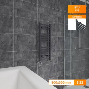 NRG 800x300mm Anthracite Straight Heated Towel Rail Radiator Bathroom Ladder Warmer Heating Rads NRG 800x300mm Anthracite Straight Heated Towel Rail Radiator Bathroom Ladder Warmer Heating Rads