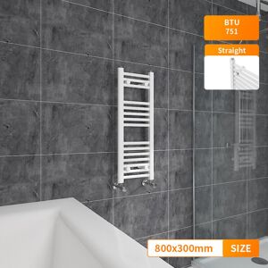 NRG 800x300mm White Straight Heated Towel Rail Radiator Bathroom Ladder Warmer Heating Rads NRG 800x300mm White Straight Heated Towel Rail Radiator Bathroom Ladder Warmer Heating Rads