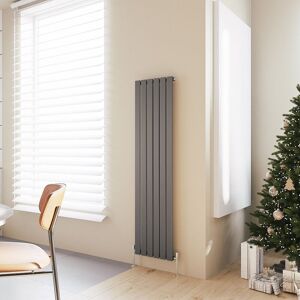 Acezanble - Vertical Flat Panel Radiator Central Heating Rad 1600x408mm Single Anthracite Acezanble - Vertical Flat Panel Radiator Central Heating Rad 1600x408mm Single Anthracite