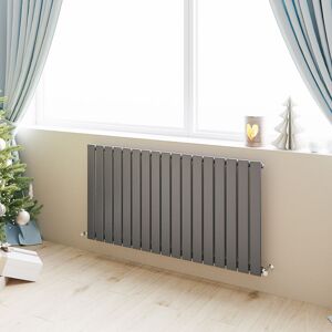 Acezanble - Horizontal Flat Panel Radiator Central Heating Rad 600x1156mm Single Anthracite Acezanble - Horizontal Flat Panel Radiator Central Heating Rad 600x1156mm Single Anthracite