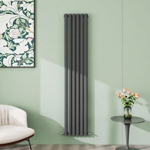 Aica Sanitaire - aica 1800x354mm Anthracite Vertical Designer Radiator Single Oval Column Heating uk Aica Sanitaire - aica 1800x354mm Anthracite Vertical Designer Radiator Single Oval Column Heating uk
