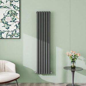 Aica Sanitaire - aica 1600x354mm Anthracite Vertical Designer Radiator Double Oval Column Heating uk Aica Sanitaire - aica 1600x354mm Anthracite Vertical Designer Radiator Double Oval Column Heating uk