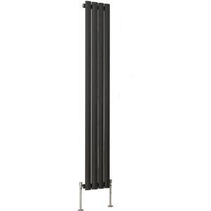 NRG - Anthracite Oval Column Designer Radiator Central Heating Rads with Angle Square Valve Vertical Single 1600x236mm NRG - Anthracite Oval Column Designer Radiator Central Heating Rads with Angle Square Valve Vertical Single 1600x236mm